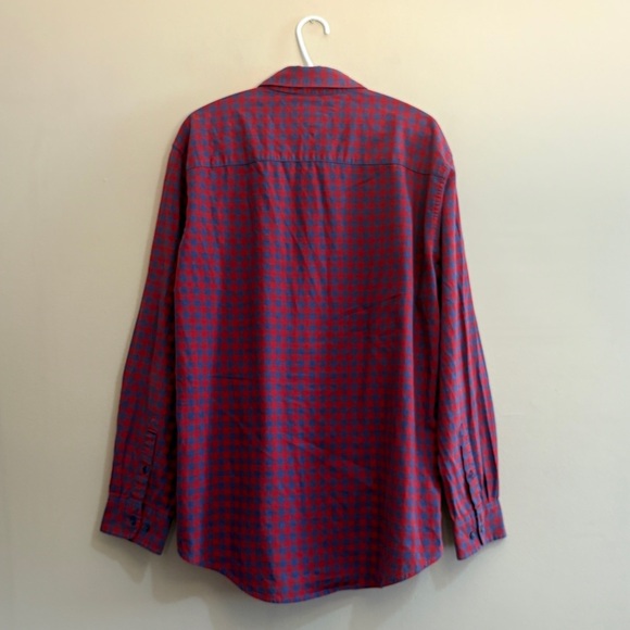 Tommy Hilfiger Red &Blue Checkered Men Button Down Cotton Shirt - Picture 8 of 12